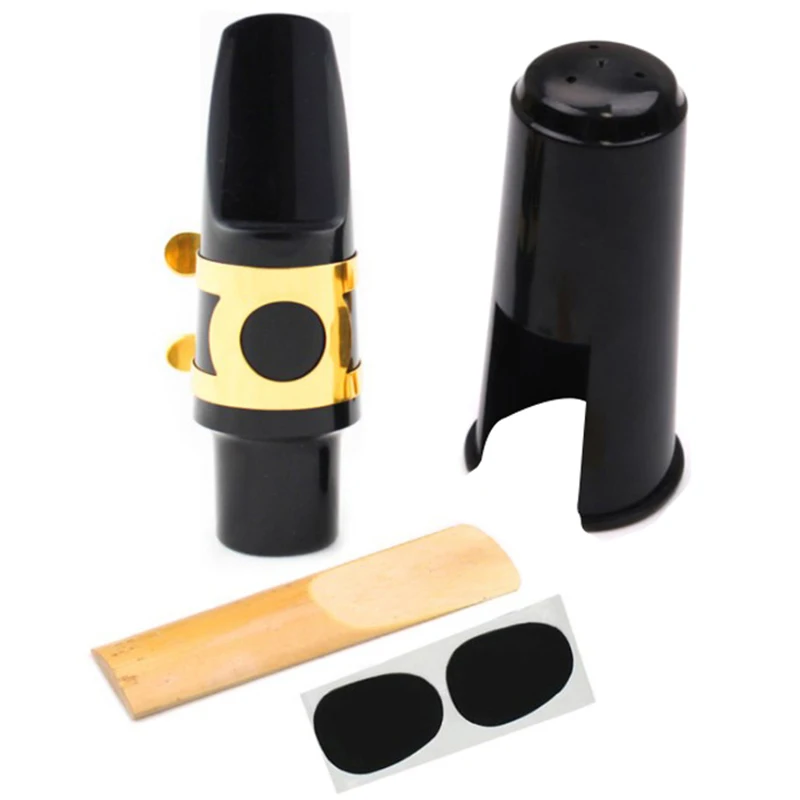 

High-quality Plastic Alto Sax Saxophone Mouthpiece Plastic with Cap Metal Buckle Reed Mouthpiece Patches Pads Cushions