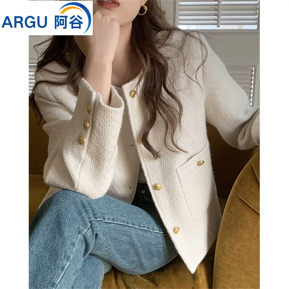 

Women O neck Unique Special Short Jacket 2023 Spring New Style Women's Korean Elegant Gentle Famous Lady's Coat coat