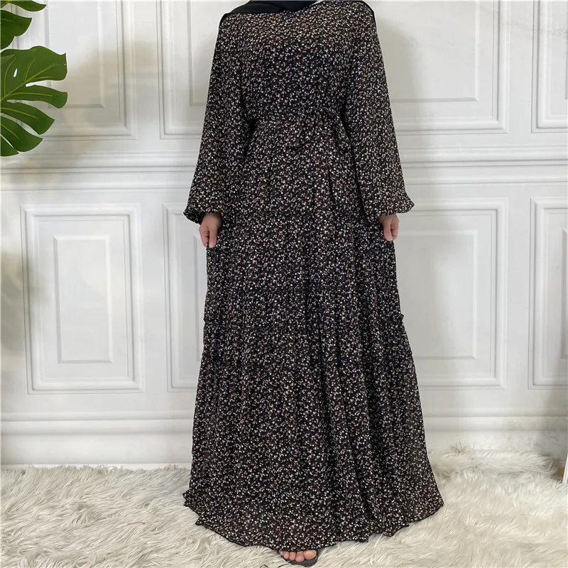 2022 модное классическое Цветочное платье на шнуровке Среднего Востока, мусульманское платье, женская одежда, мусульманская одежда