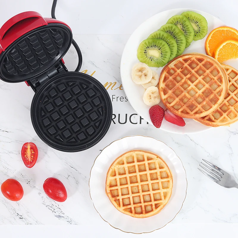 

Non-Stick Mini Waffle Maker Machine Kitchen мультипекарь Electric Cooking Kids Double-Sided Heating Breakfast Machine вафельница