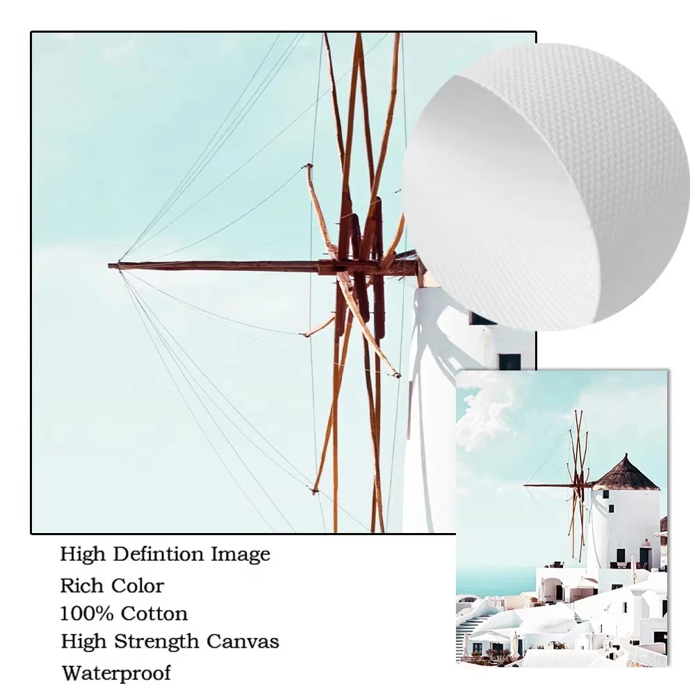 Санторини греческий остров итальянский постер настенное искусство в прибрежном