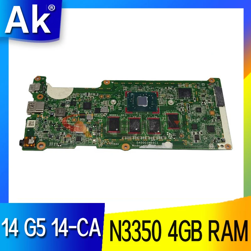 

L14340-001 DA00G1MB6C1 DA00G1MB6C0 For HP Chromebook 14 G5 14-CA Laptop Motherboard With N3350 CPU 4GB RAM 100% fully tested