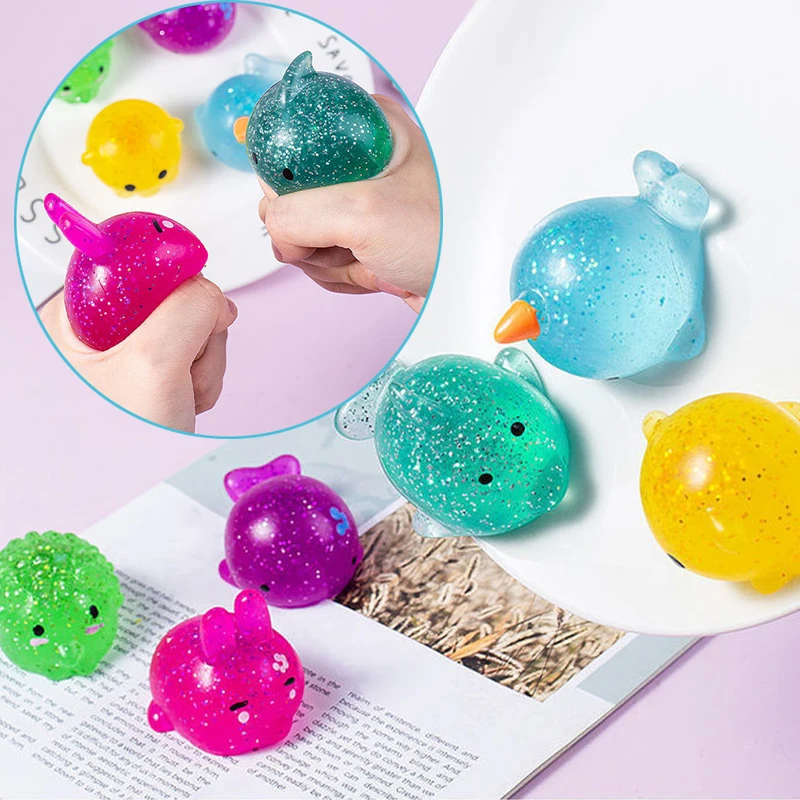Золотая пыль губка сжимаемые игрушки Mochi милые животные мяч для стресса смешные