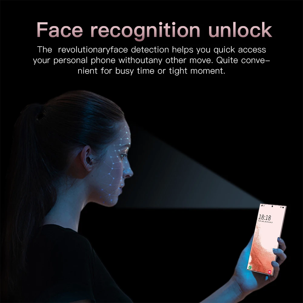 smartphone 16256gb celulares octa core hd camera 6 8 telephone 6800mah mobile cell face id phone global version 4g 5g free global shipping