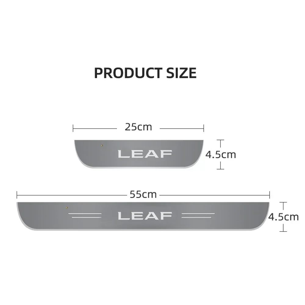 Для Nissan Leaf акриловый автомобильный передний и задний пороговый светильник с