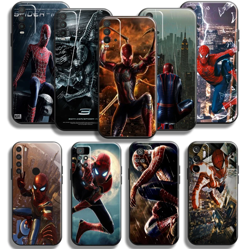 

Avengers Spiderman Phone Case For Xiaomi Poco M3 PRO 5G For POCO X3 Pro NFC X3 F3 GT Case Black Silicone Cover Liquid Silicon