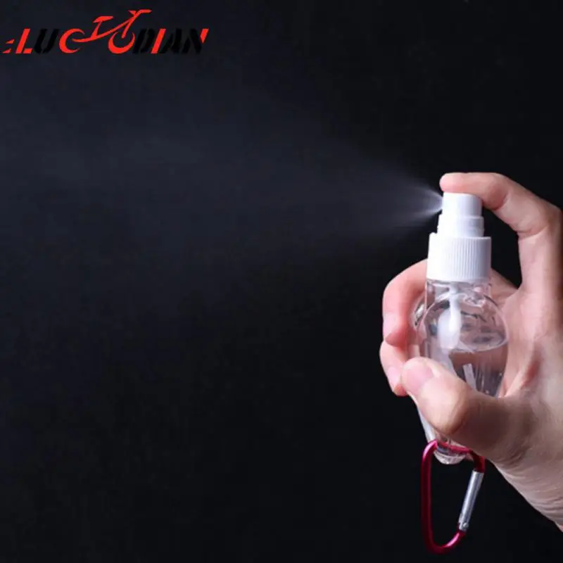 

Empty Hand Sanitizer Spray Bottle 50ml/60ml Empty Holder Hook Mini Convenient Plastic Keychain Spray Bottle