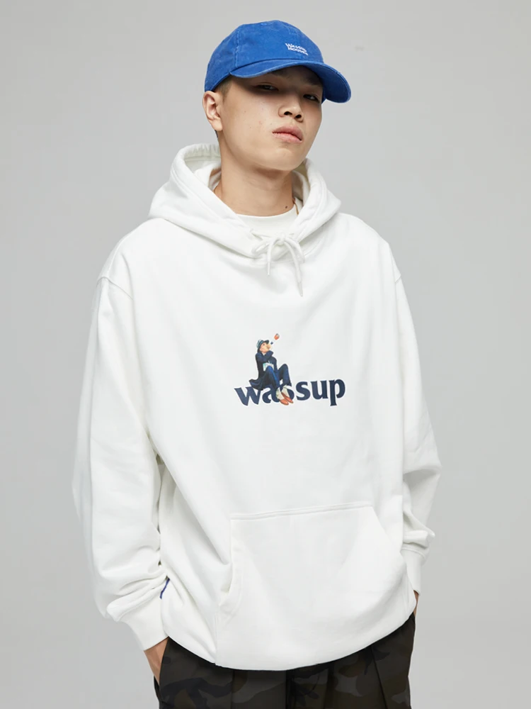 

Men's hooded sweatshirt casual loose letter print top jacket hoodie jumper Spring and autumn women