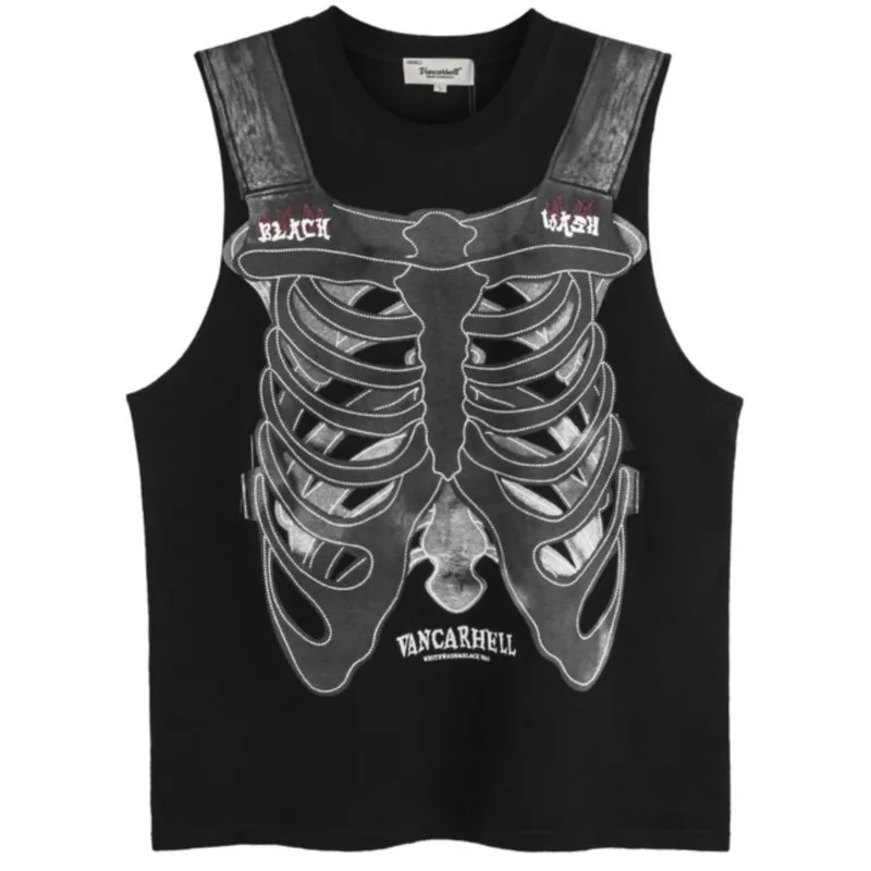 

테크 Summer O-neck Sleeveless Tanks Top Mens Cotton Vests Undershirt Gym Clothing Oversize Vintage Printed Shirts майка мужская