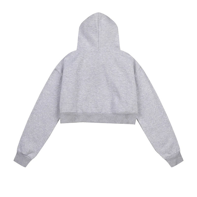 RUDDYCHEEKS RHCHS Women's Sweater Classic Letter Fashion Spicy Girl Open Umbilical Casual Fashion Pure Cotton Simple Hoodie