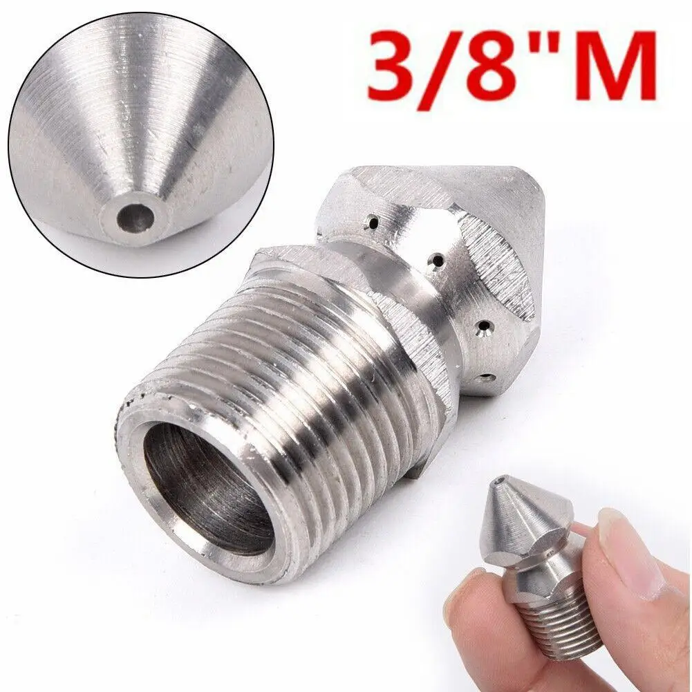 

3/8" Male Pressure Washer Drain / Sewer Cleaning Jetter Cleaner Spray Stainless Steel Cleaning Nozzle Nozzle High-pressure Y7W8