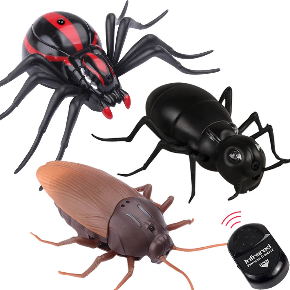 

Halloween Tricky Toys Infrared Remote Control Insect Toys Prank Insects Simulation Spider Ants Cockroaches Electric RC Toy Funny
