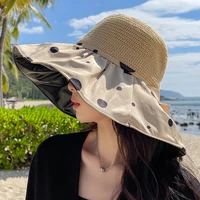 black vinyl sunscreen hat womens summer uv protection hollowed out versatile big eaves hat sunshade face uv sun hat