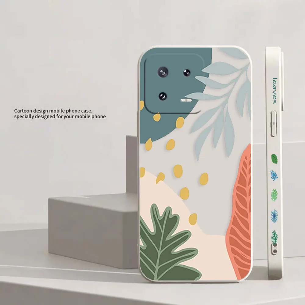 Leaves Patchwork Color Case For Xiaomi 13 12 12S 11 11T 10 10S 9 9SE 8 8SE Pro Ultra Lite Colour Liquid Case Cover Funda Cqoue