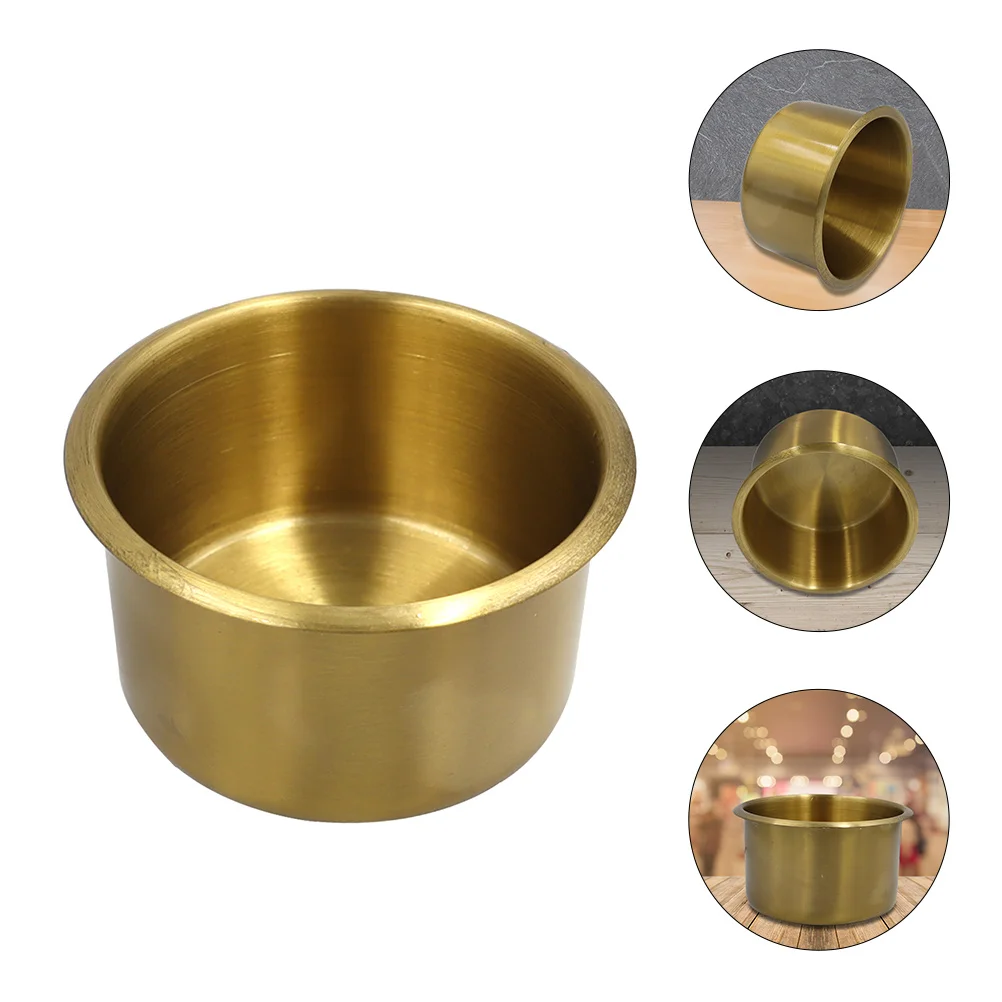 

RV Modification Cup Saucer Drinks Holder Can Drop Storage Copper Insert Desktop