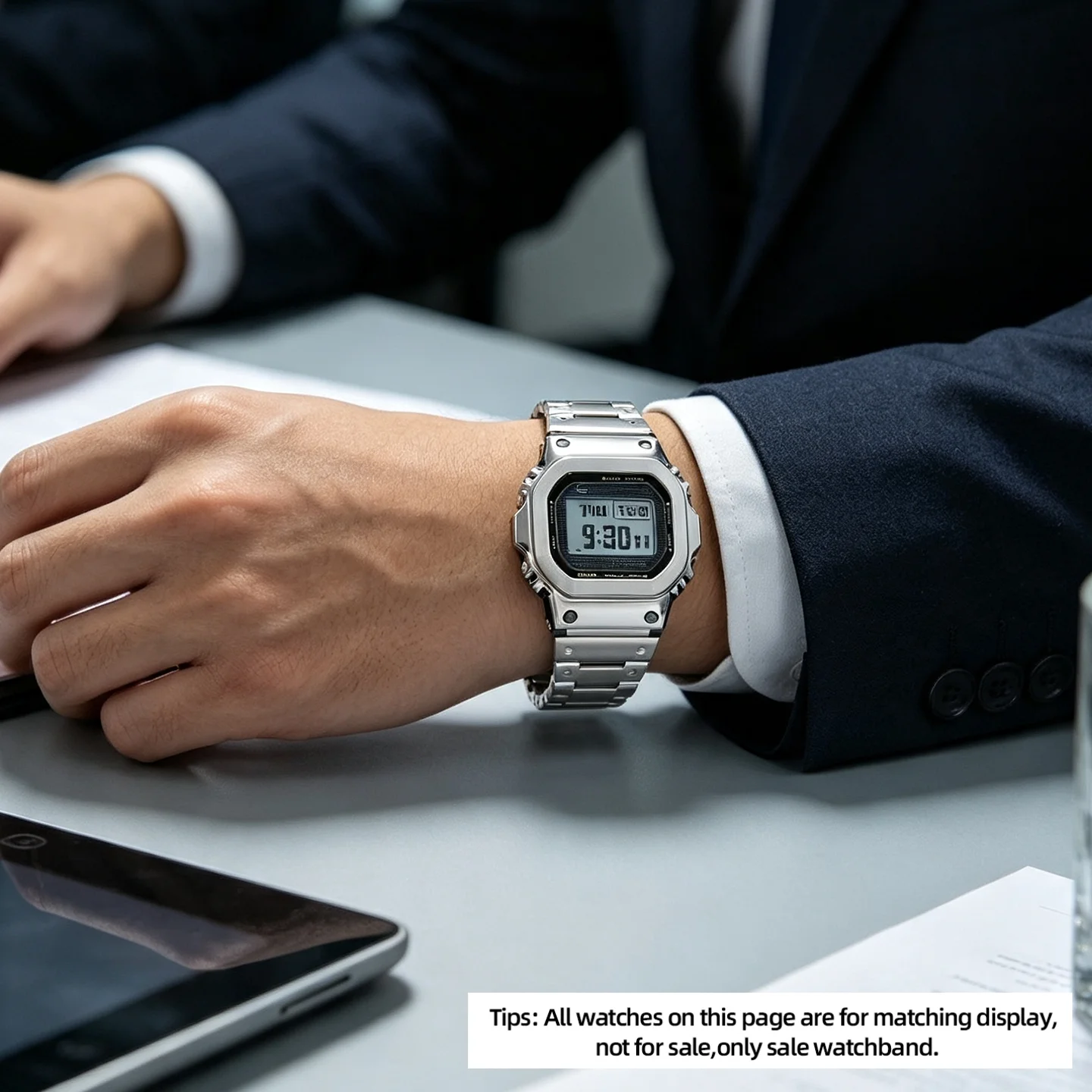 Фото Ремешок для часов из нержавеющей стали для CASIO G-SHOCK GMW-B5000 GMW-BZ5000, металлический браслет, модифицированный комплект GM-B2100, цепочка для часов, мужской ремешок. №5