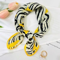 new silk satin silk scarf headband scarf simple style printed imitation silk 53cm small square gift scarf