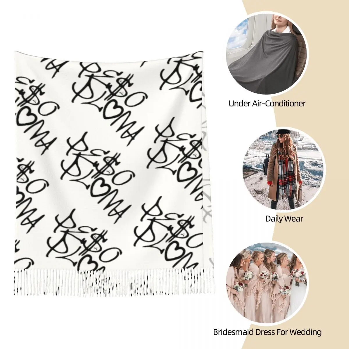 Женский шарф с логотипом pespluma зимние теплые шали и накидка длинная шаль в стиле