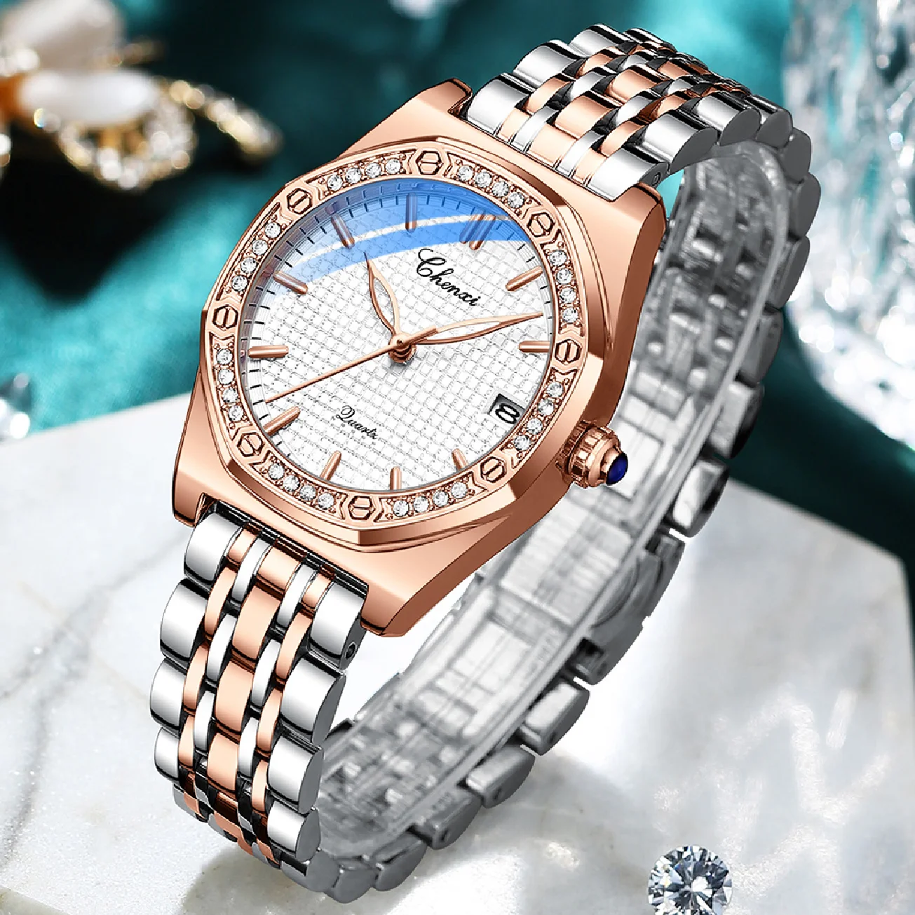 CHENXI Women Watches Top Brand Luxury Quartz Waterproof Clock Ladies Rose Gold Stainless Steel Wristwatch Relogio Feminino enlarge