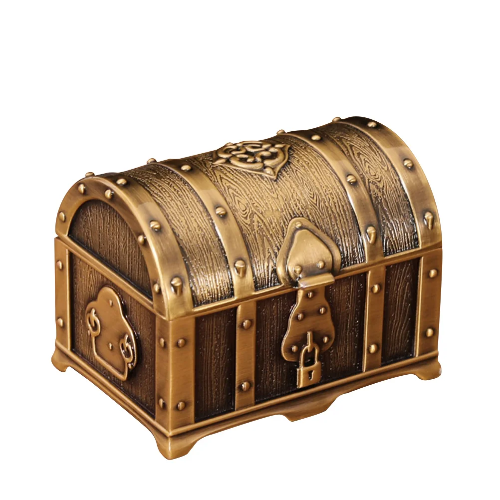 

1pc Jewelry Storage Boxes Rustic Treasure Retro Metal Box Metal Box Treasure