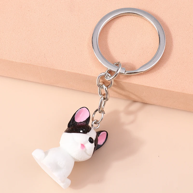 

Fashion 3D Cartoon Animal Pet Dog Keychain for Women Man Key Hoop Bag Pendant Car Keys Jewelry Making Accessories