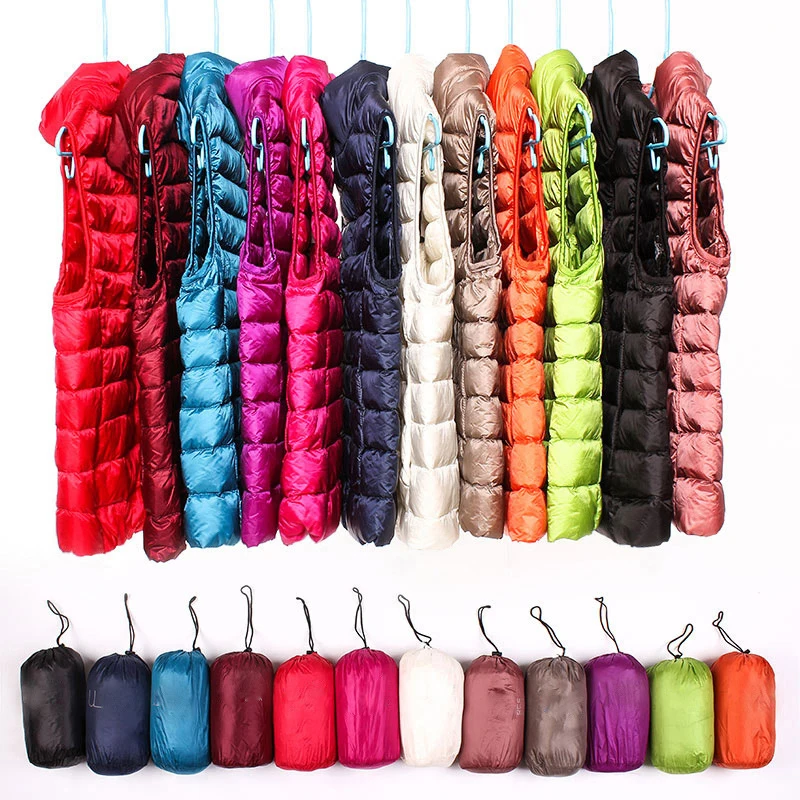 

Новинка, Женский ульсветильник пуховой жилет без рукавов, приталенная куртка, жилет для девушек, легкий вес, ветрозащитный, теплый портатив...