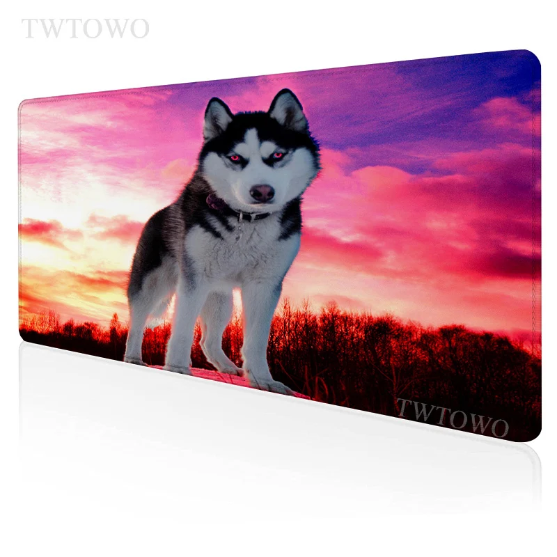 

Игровой коврик для мыши Dog Husky, большой коврик для компьютерной мыши размера XL, нескользящий, из натурального каучука, коврик для мыши