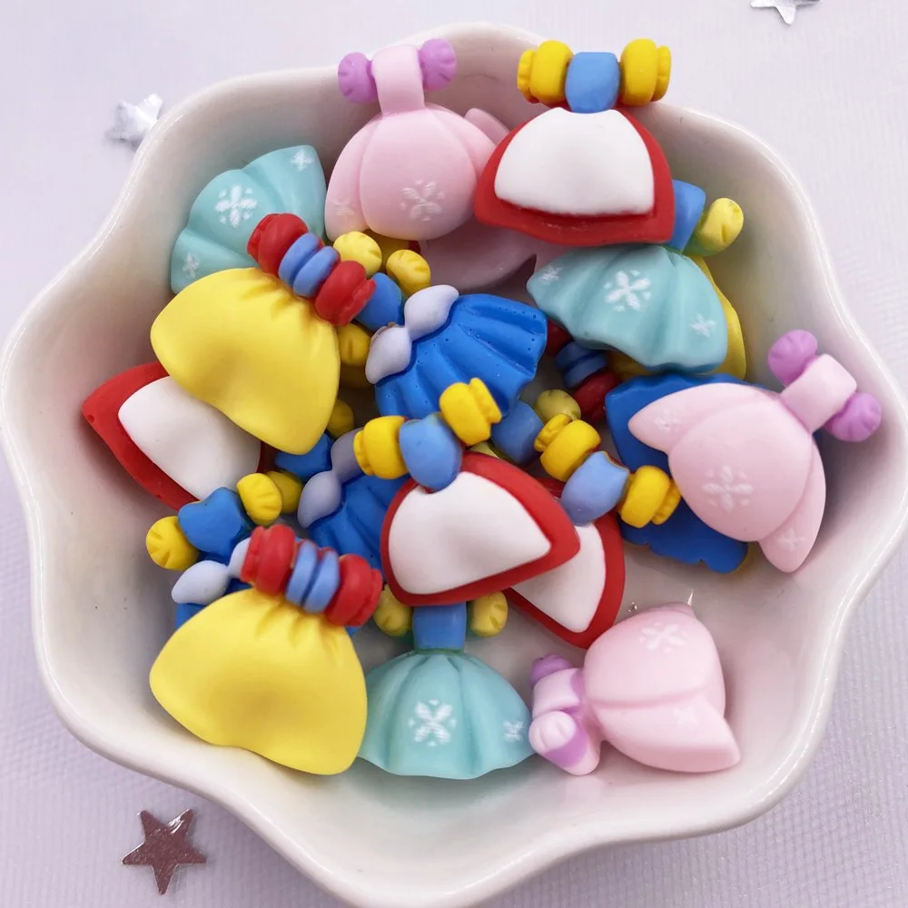 

20Pcs Resin Colorful Kawaii Princess Dress Flatback Cabochon Stone Figurines Home Decor DIY Scrapbook Crafts Accessories M110 C