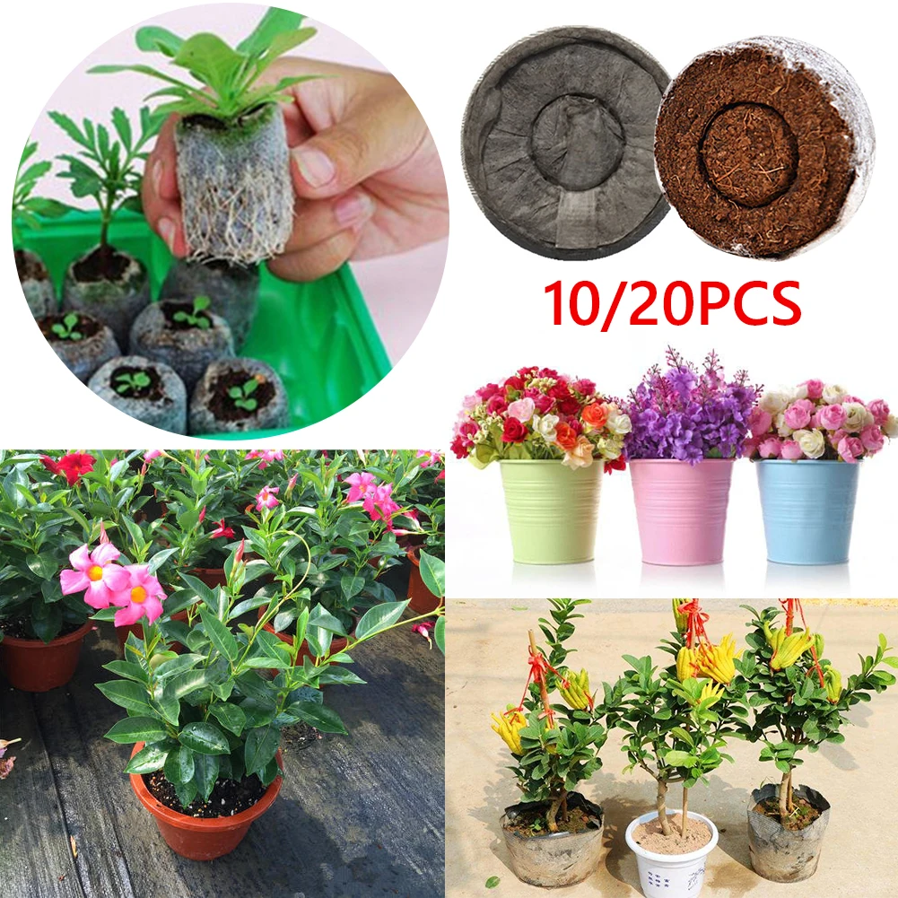 10/20pcs 30mm Peat Flower Pot Plants Molds Seeds Garden Flower Planting Soil Block Nutrient Clod Stiff Peat Pellets Easy To Use