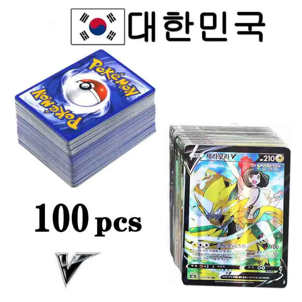 

Korea pokemon card vmax v card limited csr shiny rainbow arceus pikachu charizard collectible game card kids