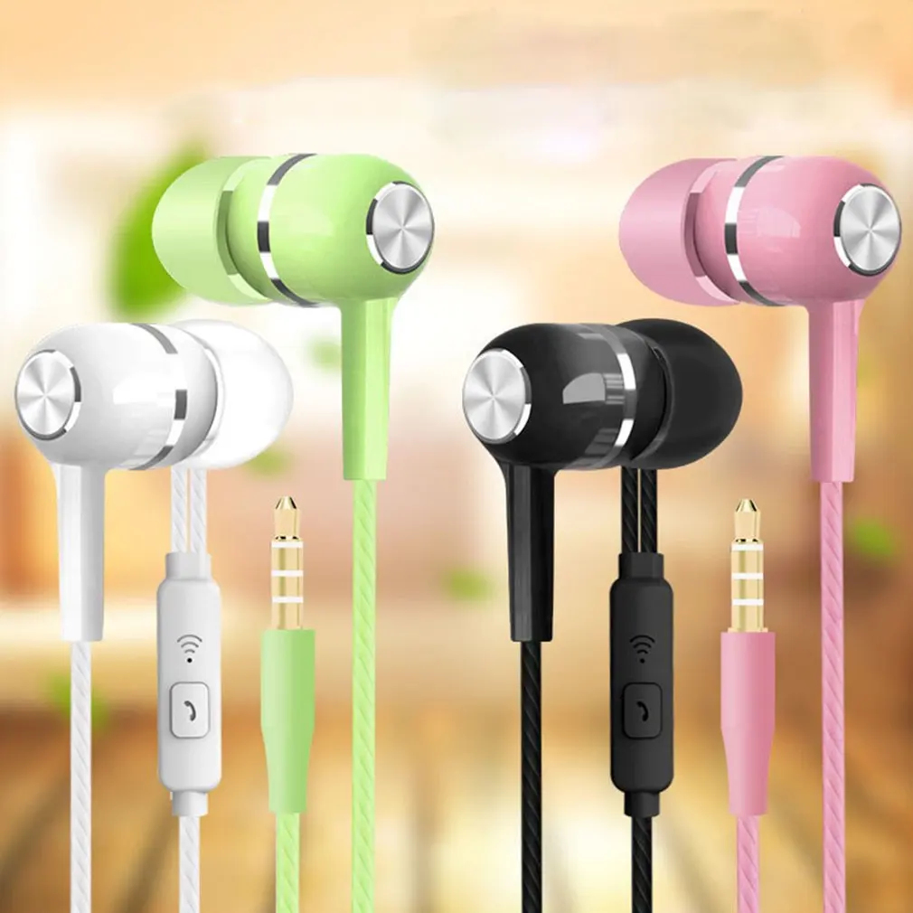 

2021 New Sport Earphone wholesale Wired Super Bass 3.5mm Crack Colorful Headset Earbud with Microphone Hands Free