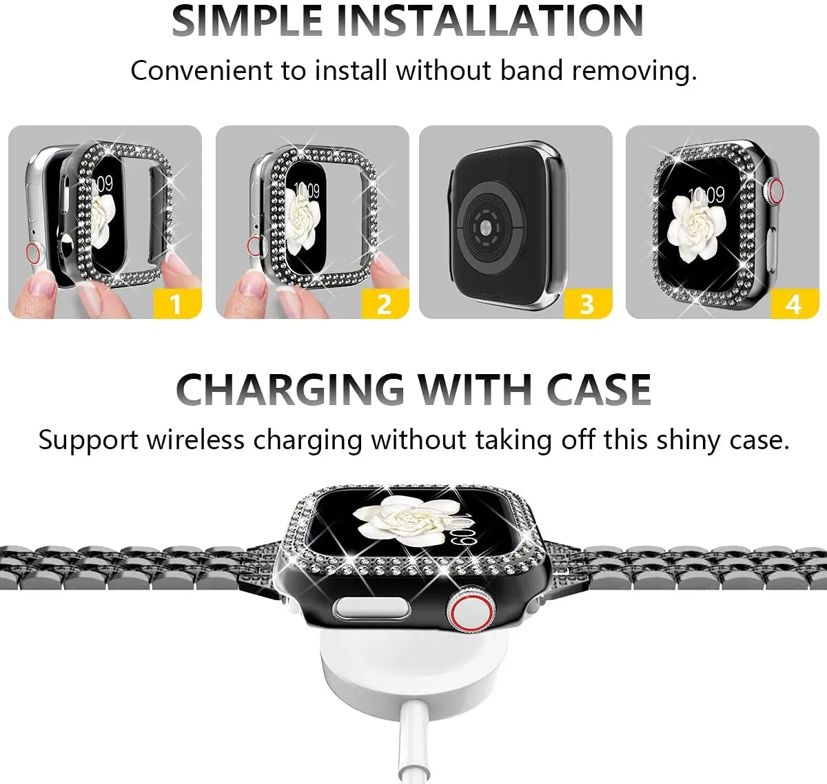 Чехол защитный Алмазный для Apple Watch Series 7 41 мм 45 аксессуары iWatch 6 SE 5 4 3 38 42 40 44 |