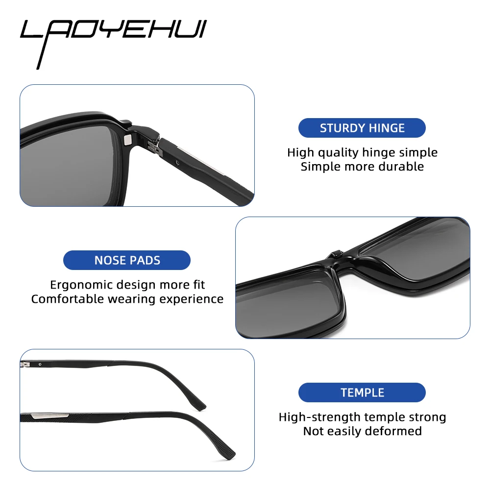 Солнцезащитные очки TR90 мужские с магнитной застежкой деловые антибликовые