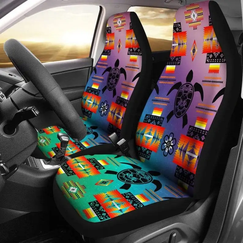 

Turtle Aztec, Car Seat Covers Pair, 2 Front Seat Covers, Car Seat Protector, Seat Cover for Car, Car Seat Protector, Car Accesso
