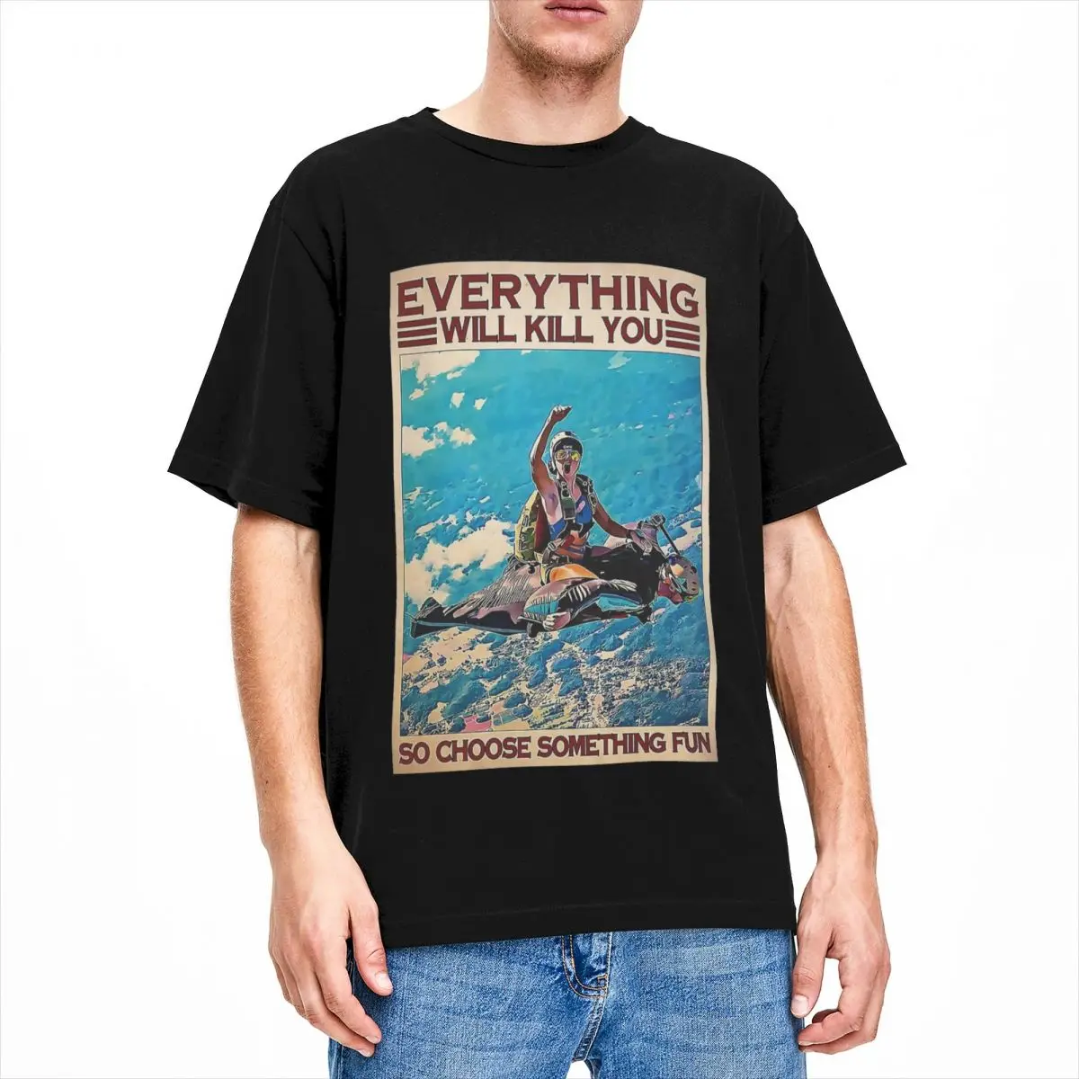 Футболка Мужская/женская из чистого хлопка для экстремальных видов спорта