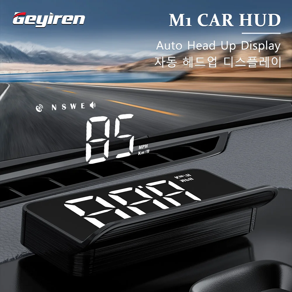 

Geyiren M3 OBD2 GPS Car Speedometer Head Up Display Speed Alarm HUD Water Temperature Windshield Projector MPH KM/H