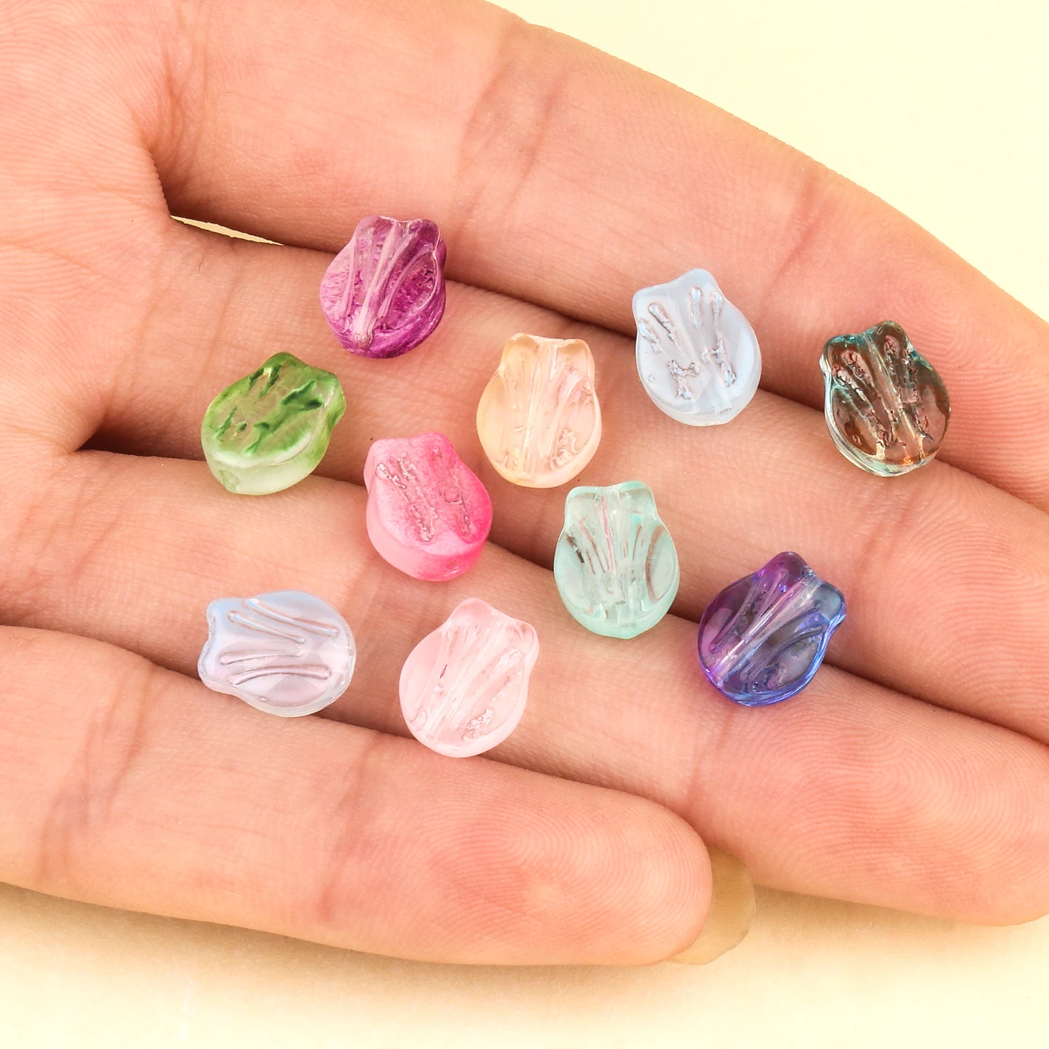 

20pcs 10x8mm Charms tulips Shape Beads Czech Glass Lampwork Beads Diy Loose Spacer Beads For Jewelry Making Handmade Crafts