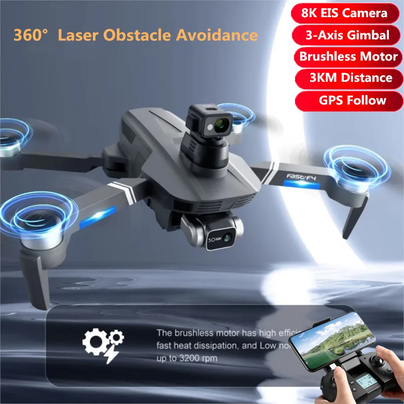 

GPS 8K Drone Brushless Motor 8K EIS Camera Obstacle Avoidance Drone 3-Axis Gimbal Obstacle Avoidance EIS Drone Gps Folding Toys