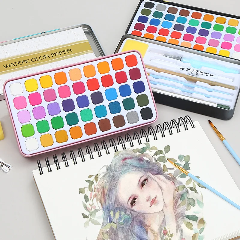 Ceny 45 Kolorów Pigmentowych Farb Akwarelowych Zestaw Z Papieru Akwarelowego Ołówek Pędzel Wodny Dla Dorosłych Dzieci Malowanie Artystyczne Szkicowanie