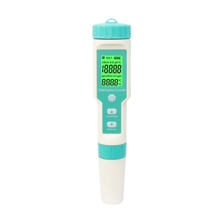 

7 in 1 Convenient Digital PH TDS EC Salinity SG ORP TEMP Multi-functional Water Quality Tester PH Meter Pen