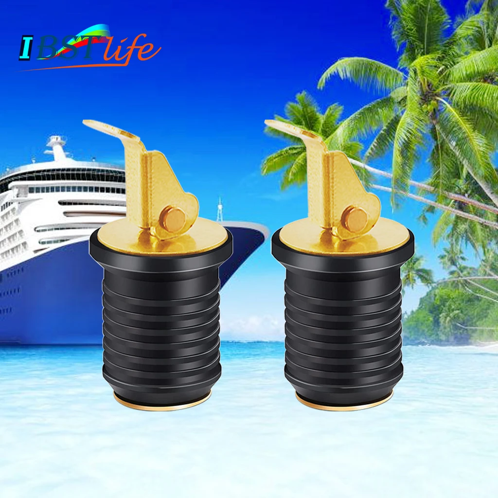

2PCS/Lot Bait Well Plug Brass Screw Type Compression Plug Drain Plug Bung Socket Boat Marine Coolers Hulls Expandable Rubber