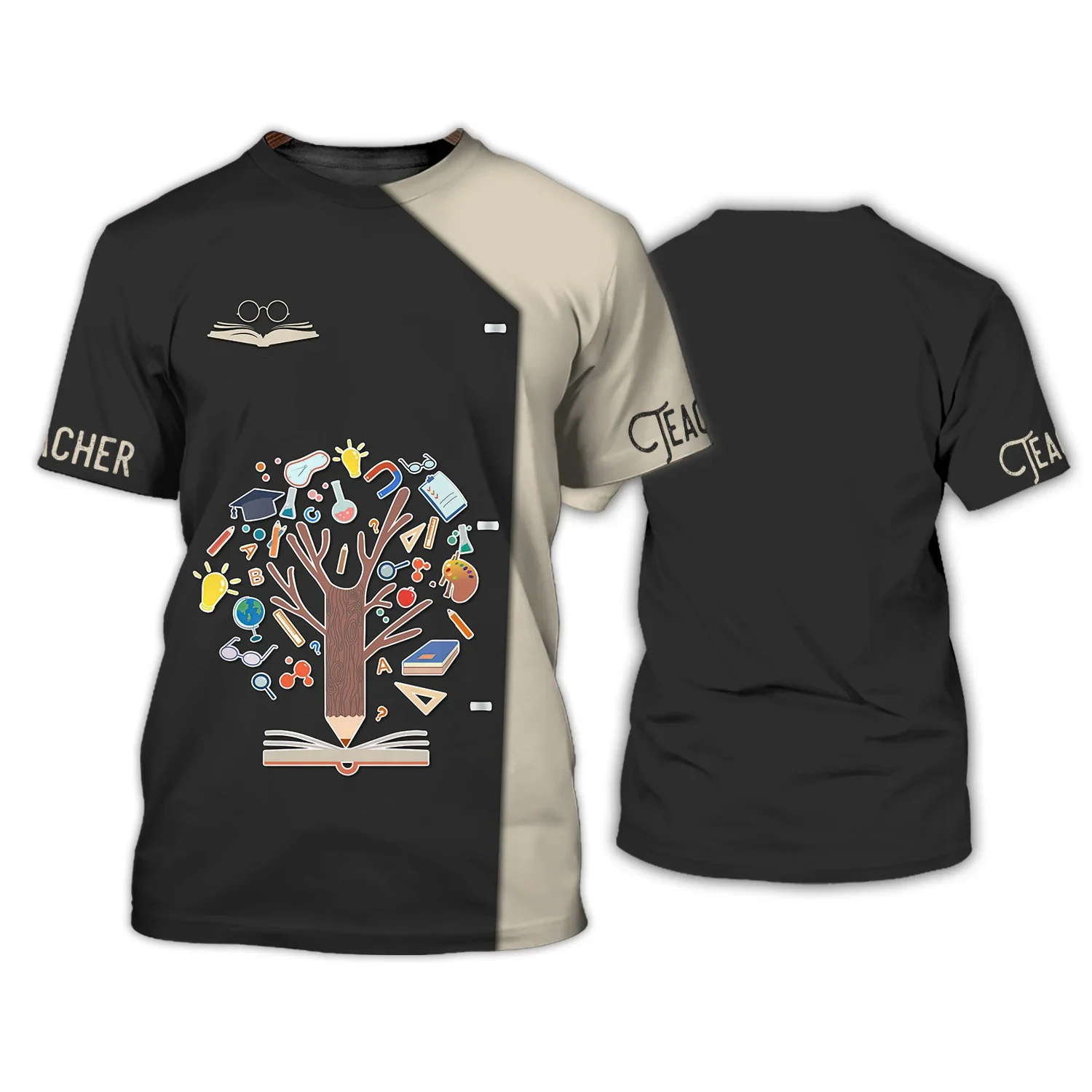 

Teacher Uniform 3D Print Summer New Men's And Women's Fun Casual Street Hip-Hop Personality Round Neck Short Sleeve T-shirt Tops