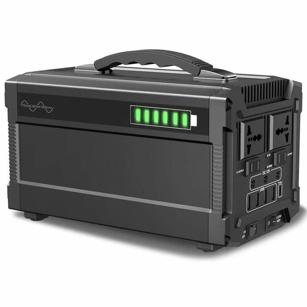 

High Capacity 110V 220V 500W AC Plug Power Banks Portable Station Charger for Laptop Home Appliance Camping