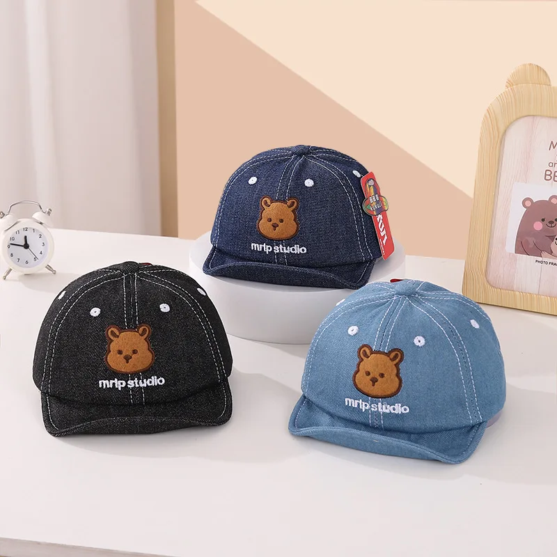 

Ins Cartoon Cute Bear Baseball Cap Children Cowboy Duck Tongue Cap Personalized Simple Casual Trend Men And Women Shading Hat
