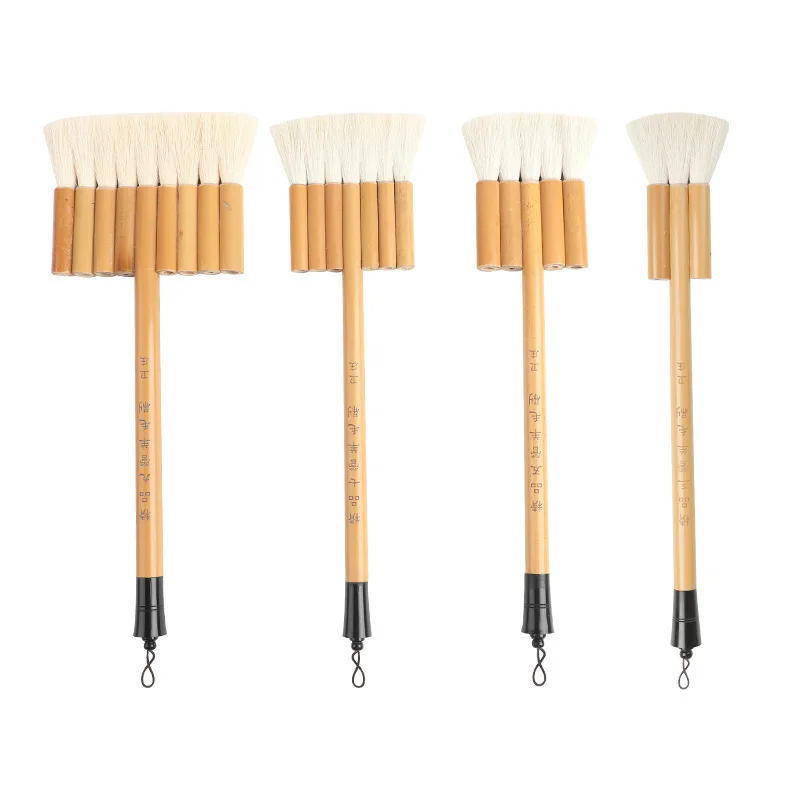 Thick Wool Hake Paint Brush Soft Bamboo Handle Hake Blender Swabbing Brush Pen Paintbrush For Watercolor Painting Art Supplies