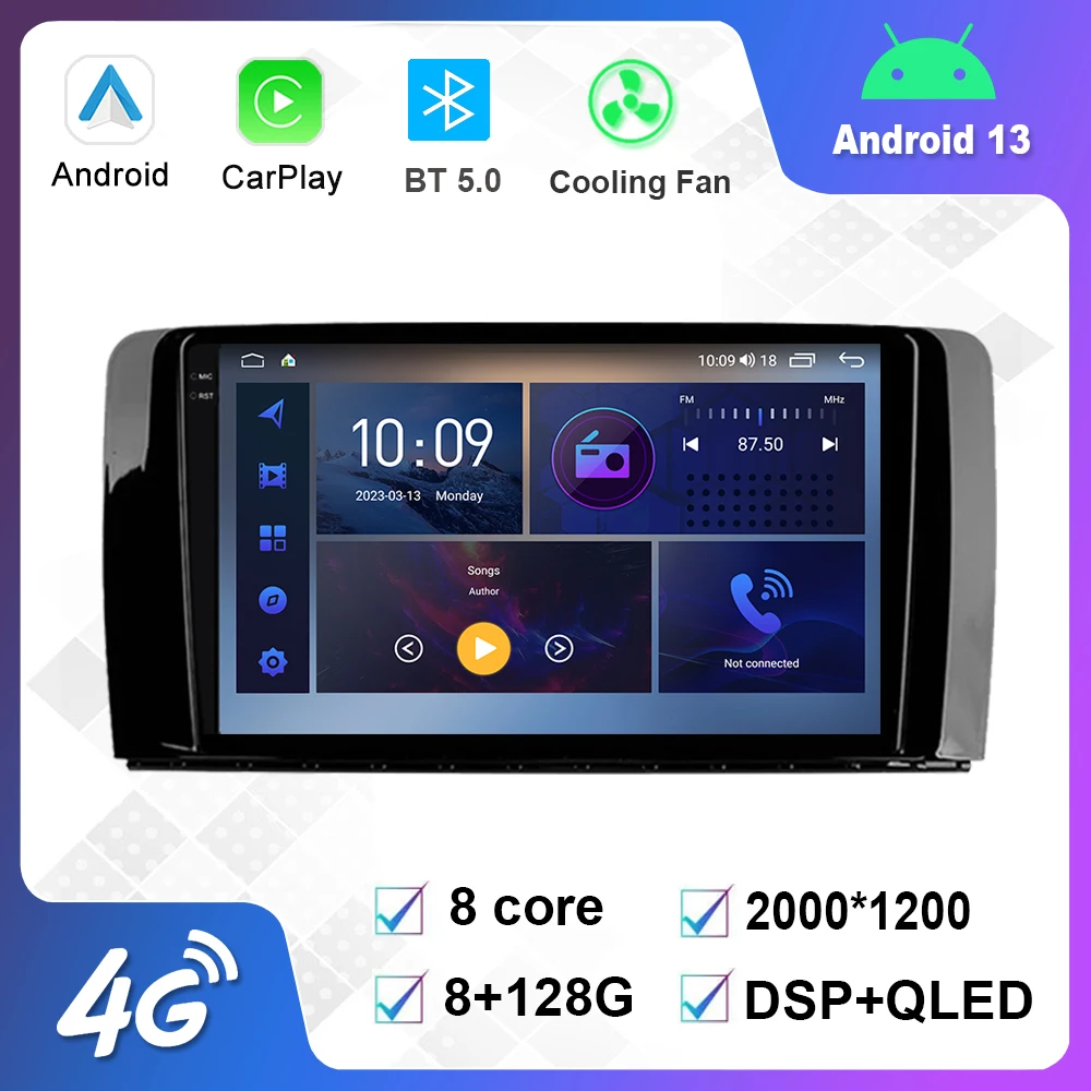 

Android 12.0 Multimedia Player Auto Radio For Mercedes Benz Clase R W251 R280 R300 R320 R350 R63 2005-2017 GPS Carplay 4G WiFi