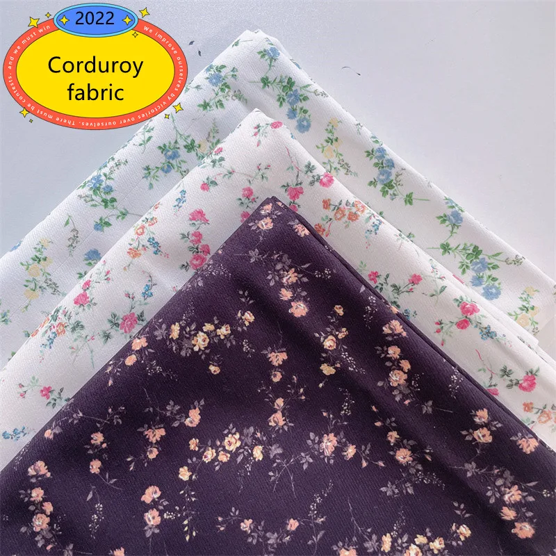 

Модный бренд с одинаковым маленьким принтом, вельветовое шитье, осенняя одежда, утолщенная хлопковая ткань из полиэстера, один метр, сделай ...