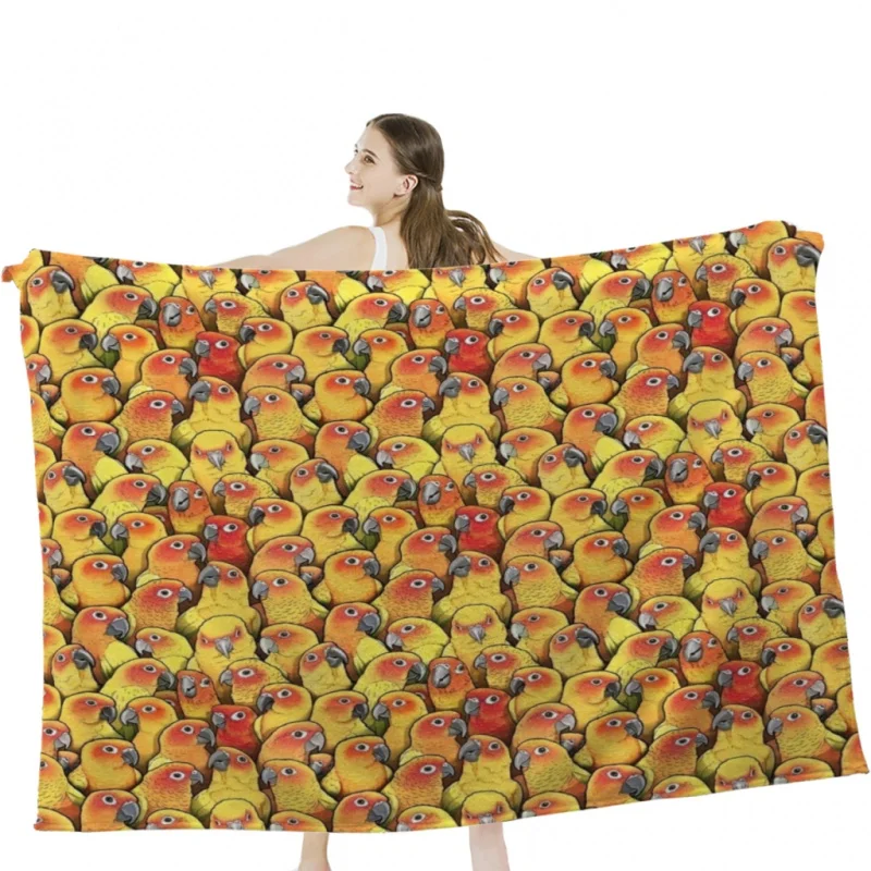 

Sun Conures Throw Blankets Soft Velvet Blanket Travel Bedding Blanket
