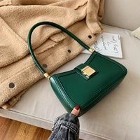 solid color pu leather shoulder bags for women 2022 hit lock handbags small travel hand bag lady fashion feamle bags bolsos
