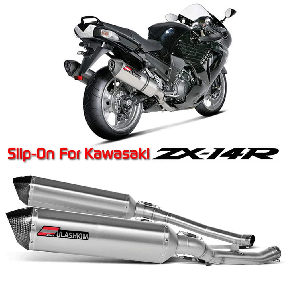 

ZX14R Slip On Exhaust For Kawasaki Zx14r 2008-2011 Motorcycle Carbon Fiber Exhaust Muffler Escape Pipe Zx-141r Exhuast